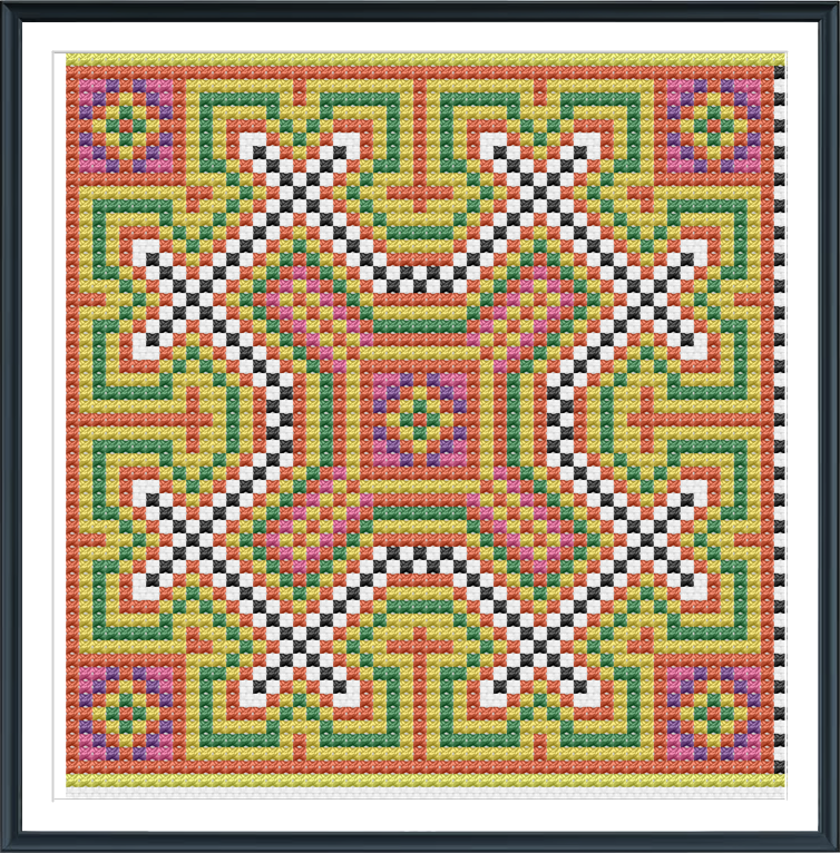 Hill Tribe Cross Stitch Pattern