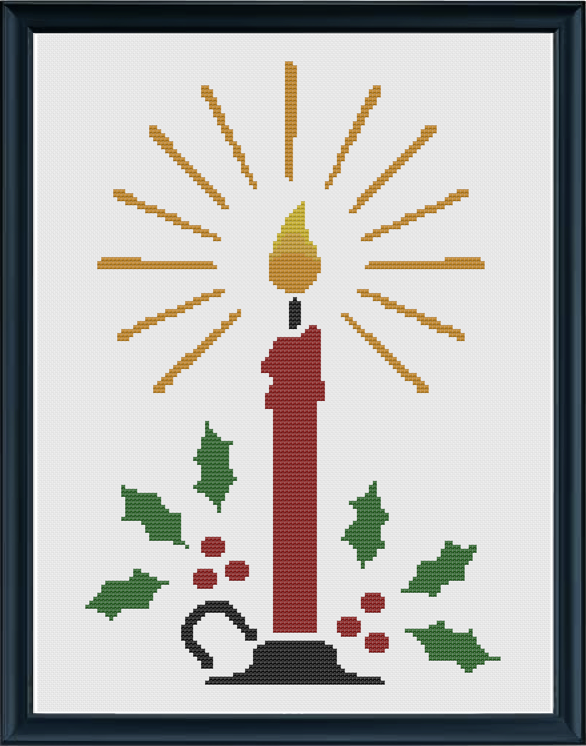 Christmas Candle Cross Stitch Pattern on Luulla